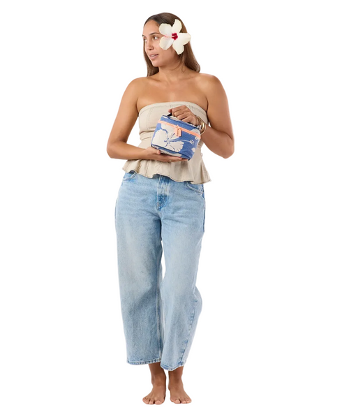 Aloha Collection Salina Tiny Stripe Cabin Crew Kit in Navy