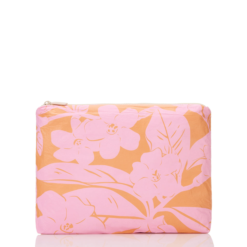Aloha Collection Lei Garden Midi Pouch in Pink & Orange