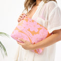 Aloha Collection Lei Garden Midi Pouch in Pink & Orange